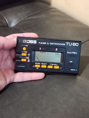 BOSS TU-80 Tuner & Metronome in Black with Orange Buttons Works!